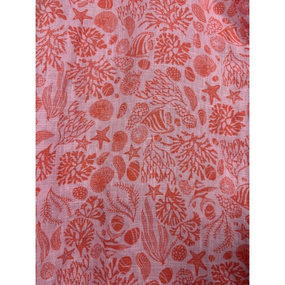 Sigrid Olsen Womens Dress S Sleeveless Button Front Pink Coral Print Linen - Picture 3 of 5